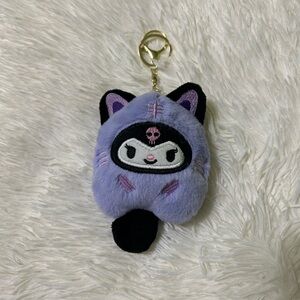 Kuromi Sanrio Plush Bag Charm Keychain Purple Kawaii Cute Goth